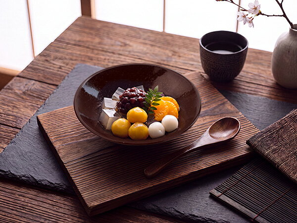【特価品】小鉢 深皿 14.6cm 栗梅茶 チョコレートブラウン 小皿 取り皿 重なる デザート サラダ 日本製 美濃焼 和食器 和モダン おもてなし 業務用にも 和カフェ
