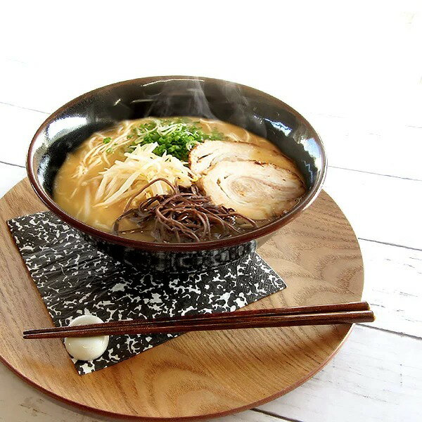 【9日20時～クーポンで最大15％OFF】柚子天目 黒いリムラーメン丼 1075cc 普通サイズ 21cm アウトレット 日本製 美濃焼 陶器 ゆず天目 ..