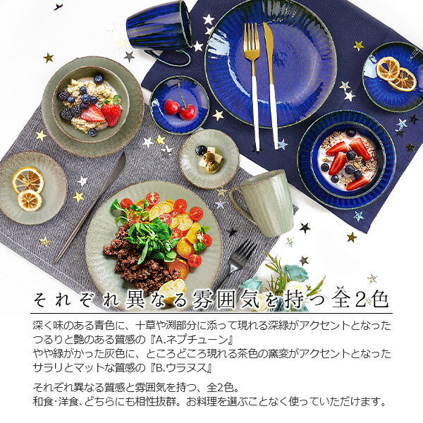 【選べる2色】 大皿 22.2cm 7寸皿 ネプチューン＆ウラヌス 日本製 国産 美濃焼 陶...