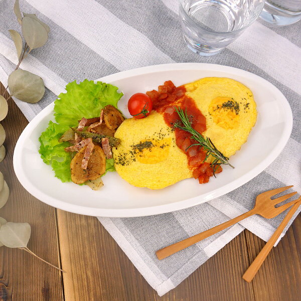 Oval Dishes - オーバルプレート 大サイズ 31.2cm アウトレット 日本製 国産 美濃焼 陶器 食器 白い食器 洋食器 プレート マルチプレート 大皿 長皿 楕円皿 サンマ皿 ワンプレート ランチプレート カフェ風 おしゃれ シンプル ナチュラル モダン おすすめ 洋風