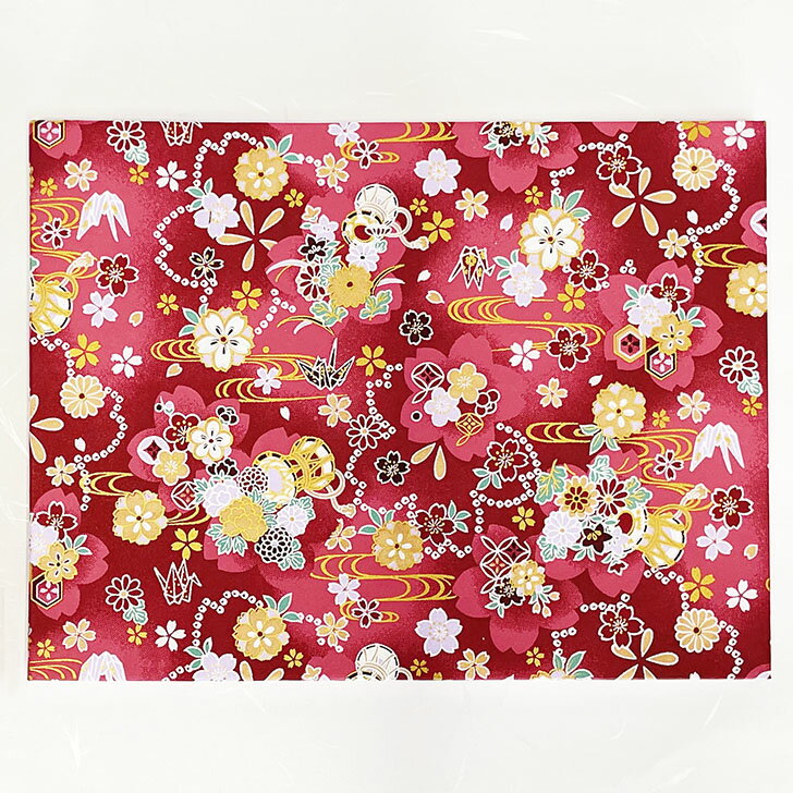 ◎見開き御朱印帳　花鼓　赤（みひらきごしゅいんちょう　はなつづみ　あか）