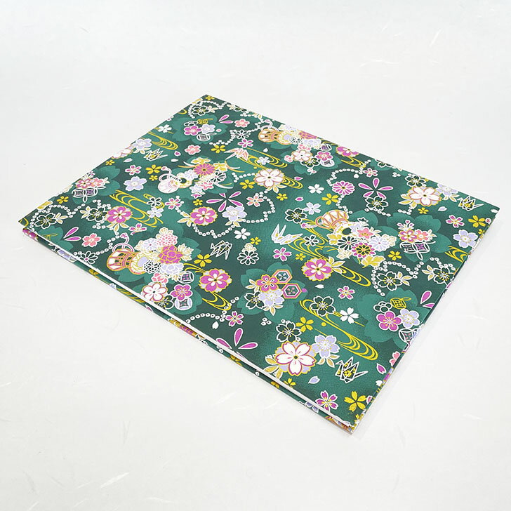 ◎見開き御朱印帳　花鼓　緑（みひらきごしゅいんちょう　はなつづみ　みどり）