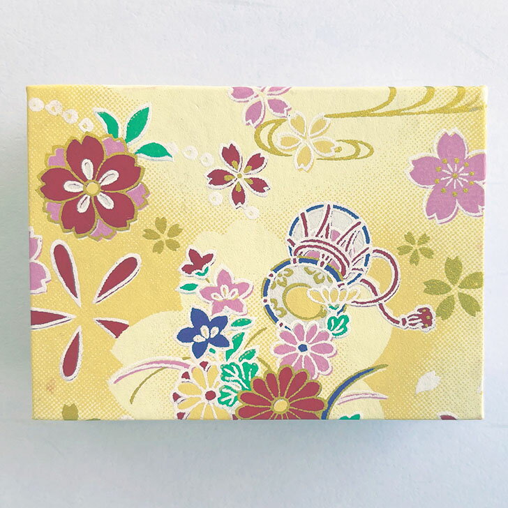 【かわいい 小さい 京都 新商品】◎小豆朱印帳 花鼓 黄色（こまめしゅいんちょう はなつづみ きいろ）