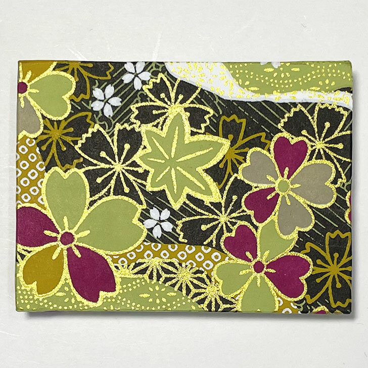 【かわいい　小さい　京都　新商品】◎小豆朱印帳　流れ花　緑（こまめしゅいんちょう　ながればな　み..