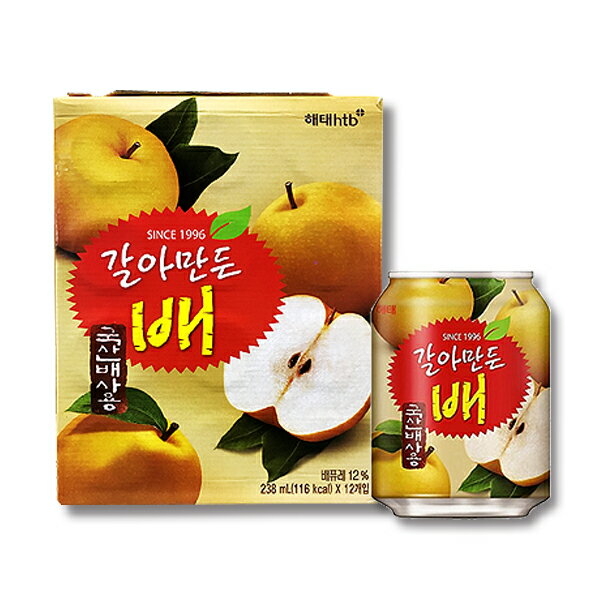 ヘテ　おろし梨　ジュース(缶)　238ml×12本【箱売り】★果実ジュース /韓国飲料 /韓国ドリンク /韓国飲み物 /韓国食品のサムネイル