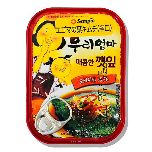 泉印【えごまの葉キムチ】缶詰 70g【辛口】★おかず /センピョ /えごまキムチ /お弁当 /韓国おかず /韓国料理 /韓国食品【辛口の味付けされたエゴマの葉でご飯を包んで食べると絶品!】 泉印【えごまの葉キムチ】缶詰 70g【辛口】★おかず /センピョ /えごまキムチ /お弁当 /韓国おかず /韓国料理 /韓国食品【辛口の味付けされたエゴマの葉でご飯を包んで食べると絶品!】