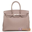 【HERMES】エルメス バーキン35 トリヨン/グリエタン Z刻印 2021年製 グレー系 シルバー金具 証明書付 ハンドバッグ 【中古】USED-SS 【9...