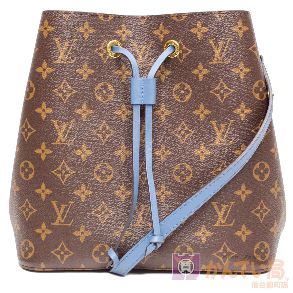 【Louis Vuitton】ルイヴィトン ネオ・ノエ M43569 モノグラム・キャンバス ハンドバッグ　ショルダーバッグ 2WAYバッグ ブラウン系　ブルー系　ブルージーン 【新古】USED-SA 質屋かんてい局仙台卸町店