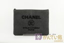 CHANEL【シャネル】　ドーヴィル　クラッチバッグ　ポーチ　A80802　キャンバス　グレー　レディース　【中古】 USED-A 【9304】 質屋かんてい局仙台卸町 楽天市場店