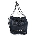 【CHANEL】シャネル シャネル22 ミニ ハンドバッグ AS3980 レザー ブラック 黒 シルバー金具 マトラッセ ショルダーバッグ2WAY レディース ...