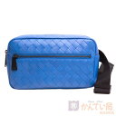 【BOTTEGA VENETA】ボッテガ・ヴェネタ マキシイントレチャートベルトバッグ コバルト ブルー系 メンズ ウエストバッグ カーフレザー 【中古】USE...