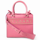 【BVLGARI】 ブルガリ トートバッグ 291221 ハンドバッグ ショルダーバッグ 2WAY 手提げ 肩掛け 斜め掛け ロゴ レザー カーフレザー ピンク...