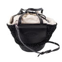 【TOD’S】 トッズ バスケットバッグ カゴバッグ ラフィア 2WAY ハンドバッグ ショルダーバッグ ブラック レディース 【中古】 USED-B 【935...