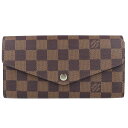 【Louis Vuitton】ルイ・ヴィトン ポルトフォイユ サラ N63209 ダミエエベヌ ブラウン系 長財布 財布 レディース 【中古】 USED-S 【...