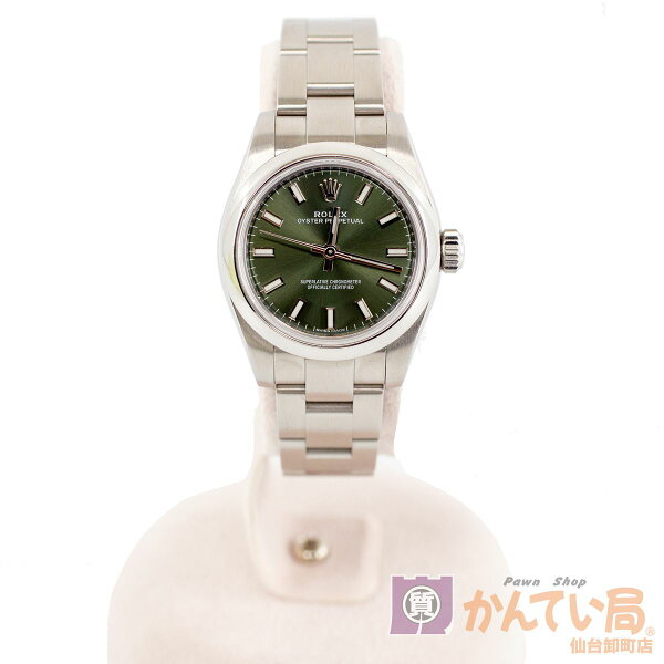ROLEX ロレックス 176200オイスターパーペチュアルルーレット刻印自動巻きレディースグリーン文字盤ランダムシリアル 中古