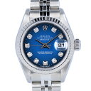 【ROLEX】ロレックス デイトジャスト 69174G T番 1996年頃 ブルーグラデーション文字盤 10Pダイヤ ダイヤモンド 26mm ステンレススチール...