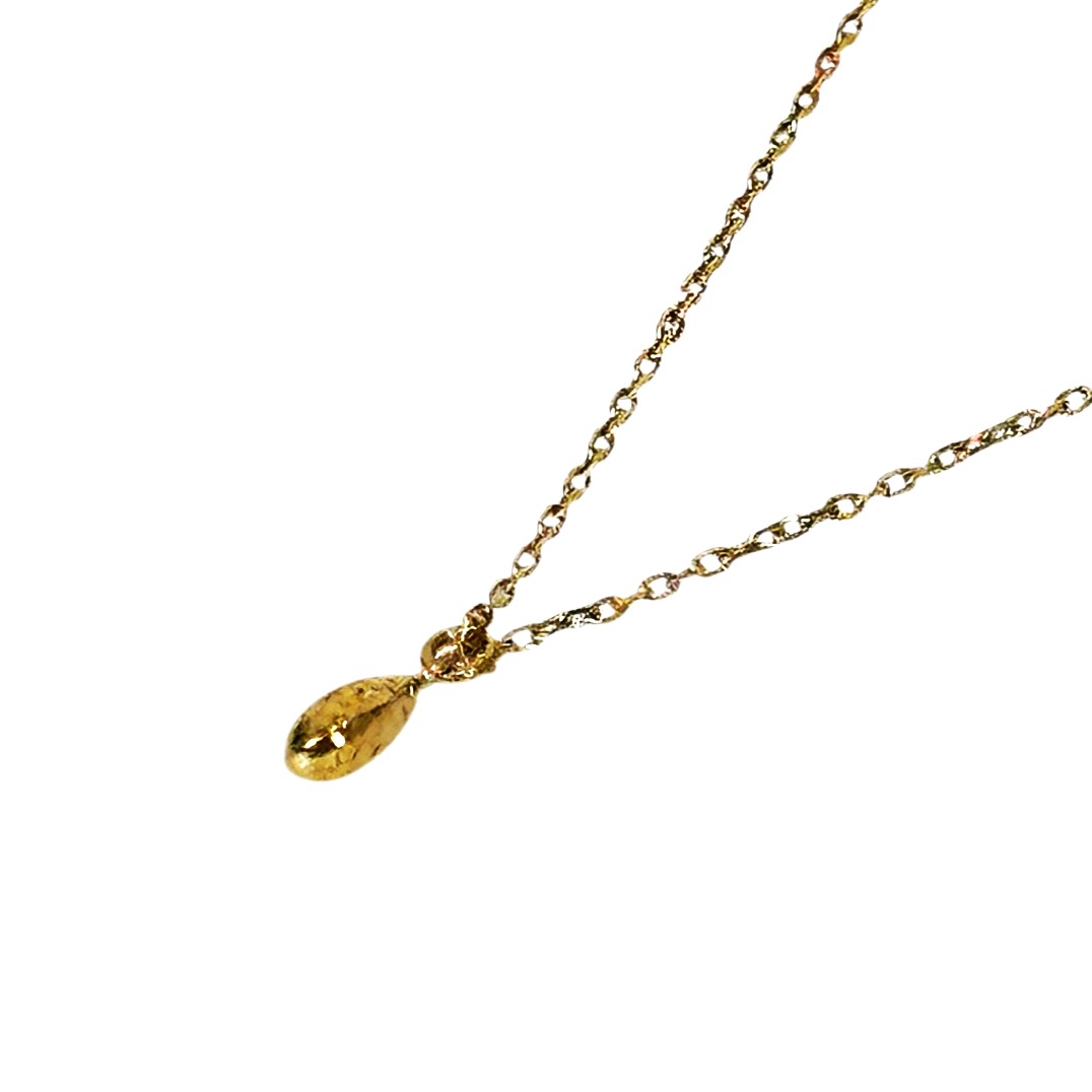 K18 デザインネックレス ペンダント 1.0g 約40.0cm ゴールド 水滴型 ティアドロップ型 メンズ レディース ネックレストップ アクセサリー ジュエ...