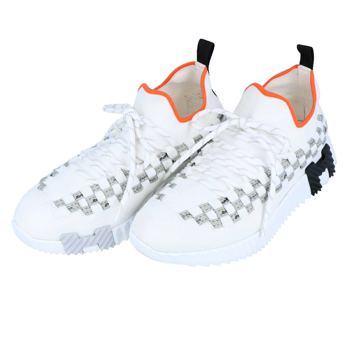 【HERMES】 エルメス フレックス スニーカー 靴 #35.5 約22.5cm レディース ホワイト グレー 編み込み 【中古】 USED-B 【9356】 質屋かんてい局仙台卸町 楽天市場店のサムネイル