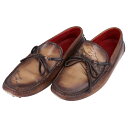 【BERLUTI】ベルルッティ ドライビングシューズ カリグラフィ レザー ブラウン 靴 メンズ サイズ8 26.5cm相当 【中古】 USED-AB 【935...