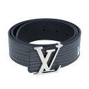 【Louis Vuitton】 ルイ・ヴィトン LVイニシャル ベルト リバーシブル M8270 エピXL レザー モノグラム ブラック ノワール シルバー金具...