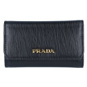 【PRADA】プラダ 6連キーケース 1PG222-2BNC-F0TMH レザー ブラック 黒 レッド 赤 ゴールド金具 レディース 【中古】 USED-S 【...