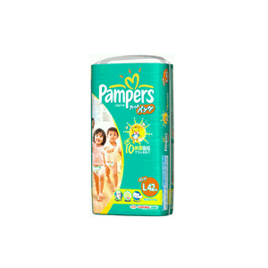 P&G パンパース やわらかコットンケアパンツ スーパージャンボ Lサイズ42枚