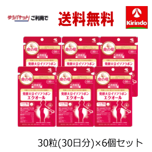 5月の月間特売 ゆうパケットで送料無料 6個セット 小林製薬 発酵大豆イソフラボンエクオール 30粒 ...