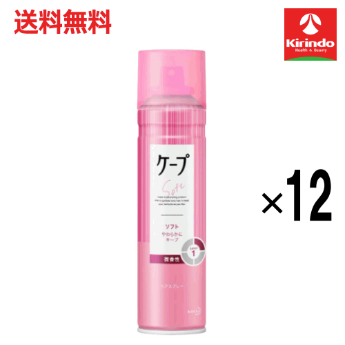 送料無料 12本セット花王 ケープ ソフト 微香性 180g×12本 ヘアケア ヘアスプレー 整髪料