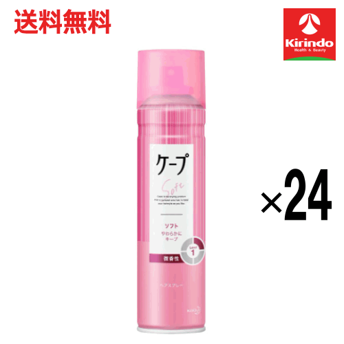 送料無料 24本セット花王 ケープ ソフト 微香性 180g×24本 ヘアケア ヘアスプレー 整髪料