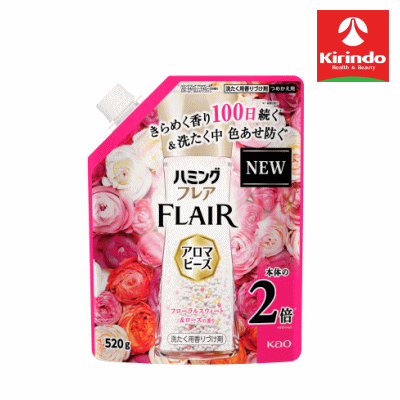 Rakuten - 【新製品】花王 ハミングフレア アロマビーズ フローラルスウィート＆ローズの香り つめかえ用 520g