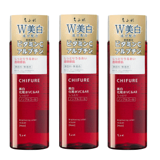 W美白成分配合化粧水。 なめらかに肌になじんで、しっとりうるおう肌に。 美白有効成分安定型ビタミンC誘導体*1とアルブチンによるWのアプローチで、 メラニンの生成をおさえ、シミ・ソバカスを防ぐ薬用美白化粧水です。 5つのうるおい成分*2をつめ込んだうるおいプロテクト処方で、 なめらかに肌になじんで、しっとりうるおう肌にととのえます。 美白有効成分：安定型ビタミンC誘導体*1、アルブチン 配合 保湿成分：ヒアルロン酸ナトリウム（2）、トレハロース、グリチルリチン酸2K、濃グリセリン、BG 配合 *1 L−アスコルビン酸　2−グルコシド *2 保湿成分：ヒアルロン酸ナトリウム（2）、トレハロース、グリチルリチン酸2K、濃グリセリン、BG 配合 美白とは、メラニンの生成をおさえ、シミ・ソバカスを防ぐことです。 ●メーカー：ちふれ化粧品　〒350-0833　埼玉県川越市芳野台2-8-59　0120-147-420●区分：医薬部外品●原産国：日本●広告文責：(株)キリン堂　078-413-1055
