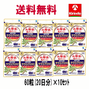 小林製薬 の サラシア100 約20日分(60粒) 10個セット 血糖値 特定保健用食品 特保【小林製薬】