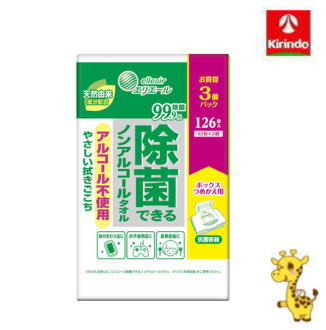 ・拭くだけで簡単に除菌！ノンアルコールで菌を99.9％除去 除菌はしたいけれどアルコールが苦手な方にもおすすめ 天然由来成分（グレープフルーツ種子抽出エキス）配合 おもちゃの除菌やお子さまのお食事前後の汚れのふき取りにも ・ベタベタの原因となる、ジオール類※（乳化剤、潤滑剤）を含まないため、 拭いた後のべたつきを抑えて、手肌をスッキリさせます。 ※ジオール類はシートの安定性（白く濁ったり、析出するリスクの軽減）に寄与します。 ・目が粗く汚れをかきとりやすい杉綾模様の不織布を使用。●メーカー：大王製紙　〒102-0071　東京都千代田区富士見2丁目10番2号 飯田橋グラン・ブルーム　03-6856-7500●区分：日用品●原産国：日本●広告文責：(株)キリン堂　078-413-3314