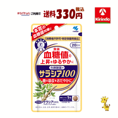 ゆうパケットで送料330円 小林製薬の栄養補助食品(サプリメント) サラシア100 20日分(60粒)× 1個 血糖..
