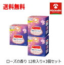 送料無料 3個セット めぐりズム 蒸気でホットアイマスク ローズの香り 12枚入×3箱セット めぐリズム