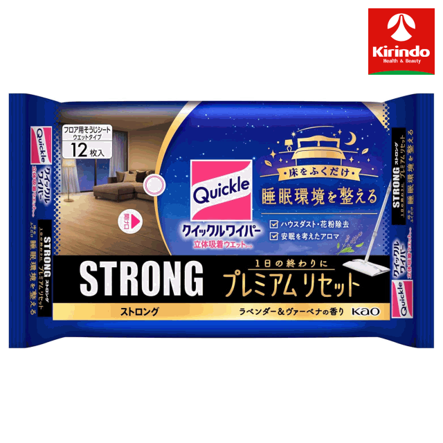 Rakuten - 花王 クイックルワイパー 立体吸着ウエットシート ストロング プレミアムリセット 12枚入