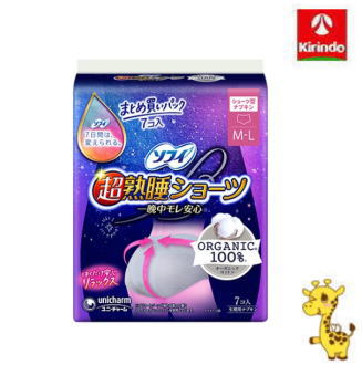 ユニ・チャーム ソフィ 超熟睡ショーツ オーガニックコットン 特に多い夜用 M-Lサイズ 7コ入