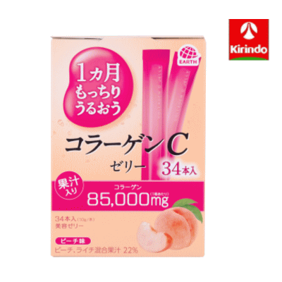 10月アースH&B祭 P20倍 送料無料 アース製薬 1カ月もっちりうるおうコラーゲンCゼリー ピーチ味34本 (1..
