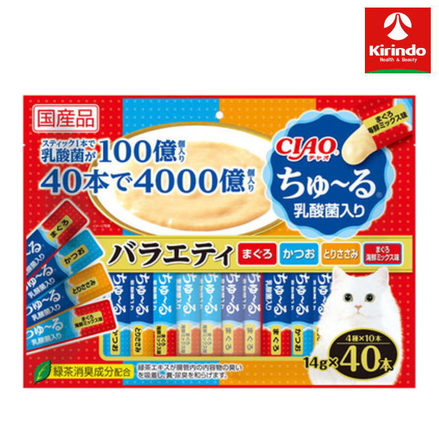いなばペットフード CIAO ちゅ~る 乳酸菌入り まぐろバラエティ 14g×40本×8