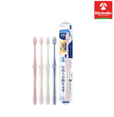 デザインはスタイリッシュで、 ツルツルな磨きあがりとなめらかな磨き心地を実感。 オーラツー史上最薄ヘッドで奥まで届きやすく、毛のあたりがなめらかで隅々まで心地よく磨けます。密集毛がフィットして、ツルツルの磨き上がりです。さらに、トレンドのくすみカラーと透明ハンドルで洗面台を彩るデザインです。 こんな人におすすめ 心地よく磨きたい 薄型ヘッドのハブラシが好き 小さいヘッドのハブラシが好き ●メーカー：サンスター〒569-1195 大阪府高槻市朝日町3-1072-682-5541●区分：日用品広告文責：(株)キリン堂078-413-1055