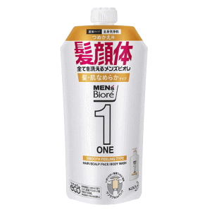 花王 メンズビオレ ONE オールインワン全身洗浄料 髪・肌なめらかタイプ つめかえ用 340ml ※パッケージリニューアルに伴い画像と異なるパッケージの場合がございます。ご了承下さいませ。