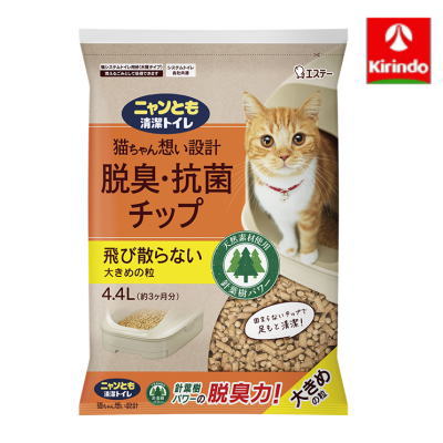 ●主原料は天然素材の針葉樹 針葉樹には、ニオイや菌の発生を抑える成分*が含まれています。 針葉樹の効果でパワフルに脱臭＆しっかり抗菌※1。 猫ちゃんが触れるチップだから、人工香料、抗菌剤は使用していません。 *フィトンチッド（総称） ●足もとサラサラでいつも清潔 オシッコで固まらず表面サラサラなので、猫ちゃんの足もとはいつも清潔。 毎日のトイレのお掃除はウンチを取り除くだけです。 ●大きめの粒で飛び散らない 猫ちゃんの手足に挟まりにくい、飛び散らない大きめの粒です。 砂かきしてもトイレの外に出にくくお掃除ラクラク。 ●取り換え時に粉が舞い散らない ※1 すべての菌の増殖を抑制するわけではありません