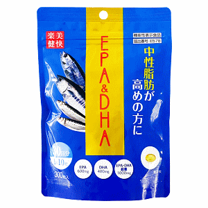 ファイン 楽美健快 EPA&DHA 300粒入×1個 機能性表示食品 中性脂肪が高めの方に エイコサペンタエン酸 n-3系脂肪酸