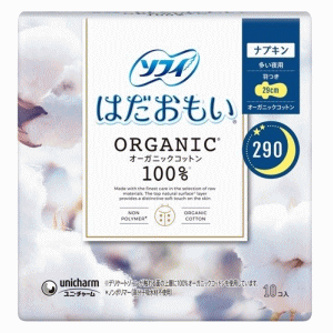 楽天キリン堂通販SHOPユニ・チャーム ソフィ はだおもい オーガニックコットン 多い夜用 29cm 羽つき 10枚入 【医薬部外品】