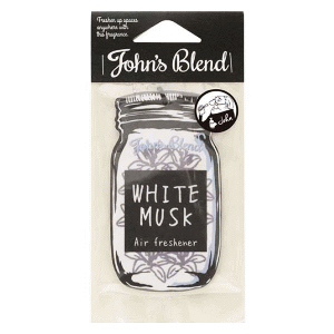 John’s Blend エアーフレッシュナー ホワイトムスク│消臭剤・乾燥剤 芳香剤 吊り下げ式のペーパーエアフレッシュナー