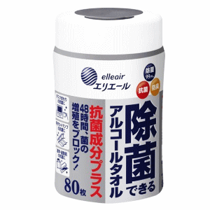 大王製紙 エリエール 除菌できるアルコールタオル 抗菌成分プラス 80枚入