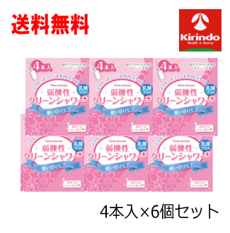 送料無料 6個セット オカモト クリーンシャワー 4本入×6個 管理医用機器 使い切りビデ デイケートゾーン 洗浄 膣内ケア 弱酸性 乳酸菌プラス 終わりかけの生理 洗浄