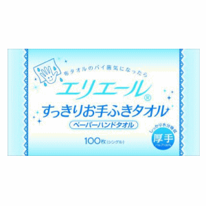 大王製紙 エリエール すっきりお手ふきタオル シングル 100枚入 1個 厚手 抗菌 Puls キレイ ハンド タオル