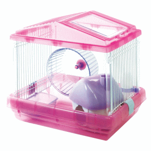 送料無料 アイリスオーヤマ(株) ハムスターケージ 1階建て・広々タイプ PHSC-311 クリアピンク×1個 中..