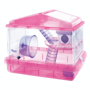 送料無料 アイリスオーヤマ(株) ハムスターケージ 2階建て PHSC-411 クリアピンク 中の様子が良く見え..